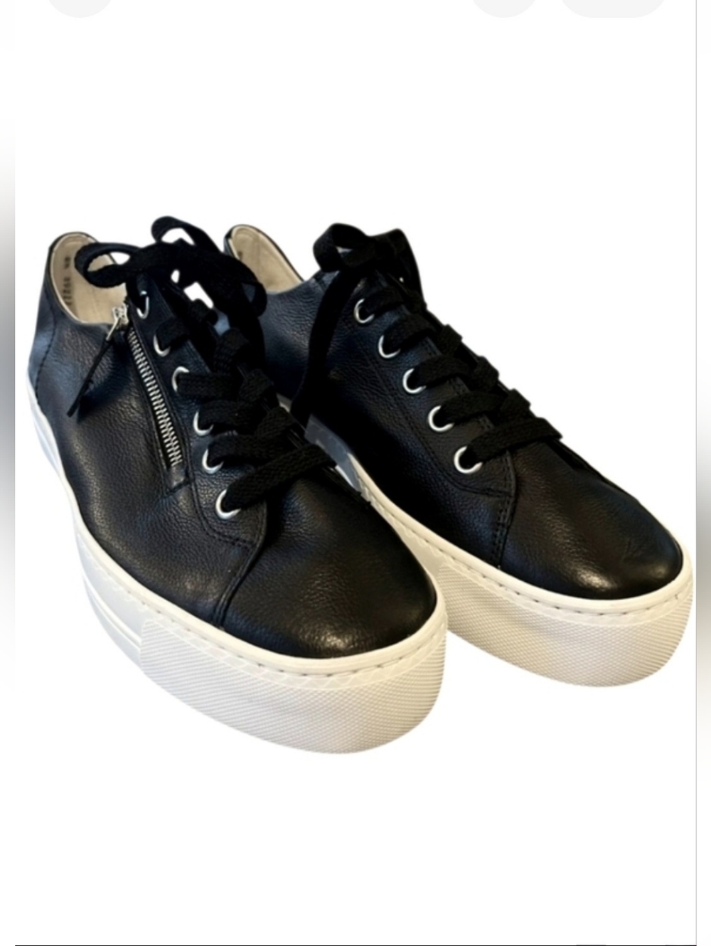 Paul Green Leather Skylar Lace Up Zip Platform Sneakers HTF Rare Sz 11